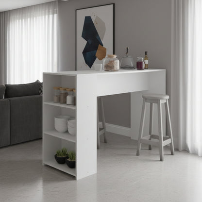 Bancada Balcão/Mesa de Cozinha 3 Prateleiras Menu Móveis Branco