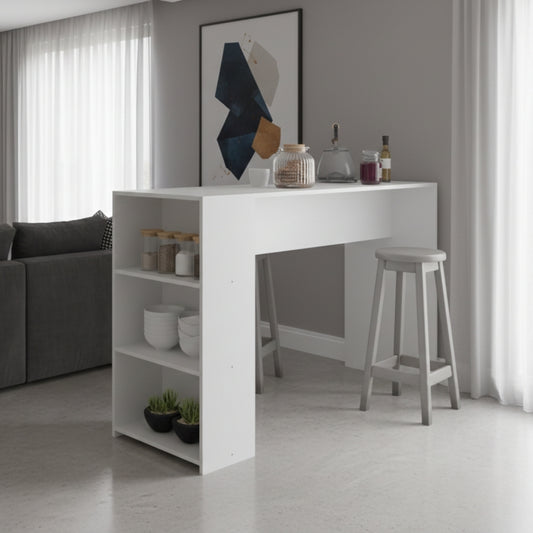 Bancada Balcão/Mesa de Cozinha 3 Prateleiras Menu Móveis Branco