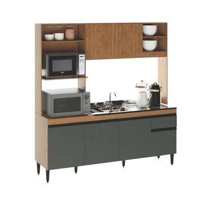 Armário de Cozinha Compacta Tóquio 180cm 6 Portas c/ Torre Quente Menu Móveis