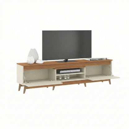 Rack para TV Miami 2 Portas Menu Móveis Freijó/Off White