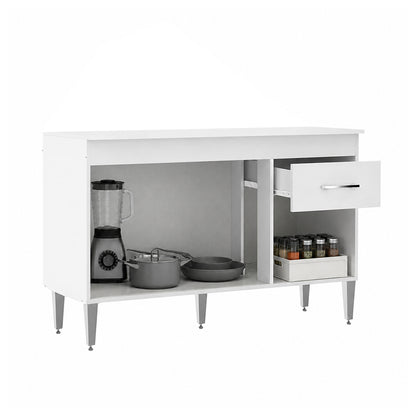 Balcão para Pia 120cm Menu Móveis Branco