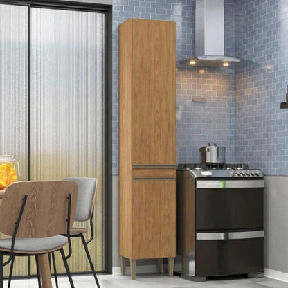 Paneleiro 2 Portas para Cozinha Modulada Paris 202cm Menu Móveis Freijó