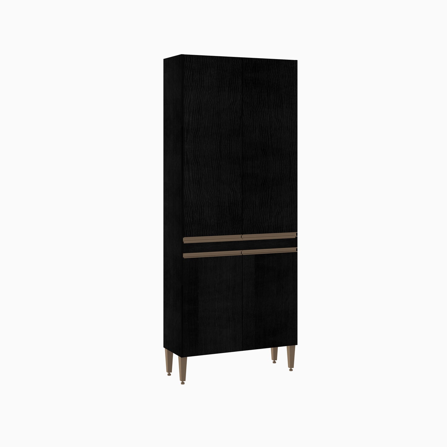Paneleiro 4 Portas para Cozinha Modulada Milão Menu Móveis Preto
