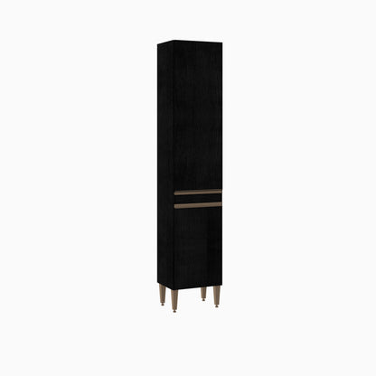 Paneleiro 2 Portas para Cozinha Modulada Milão Preto 182cm Menu Móveis