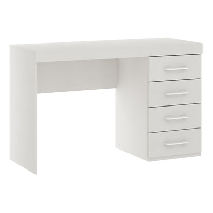 Mesa Escrivaninha Home Office Com 4 Gavetas 120cm Menu Móveis Branco