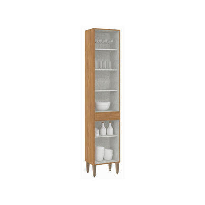 Paneleiro 2 Portas para Cozinha Modulada Paris 202cm Menu Móveis Freijó