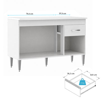 Balcão para Pia 120cm Menu Móveis Branco