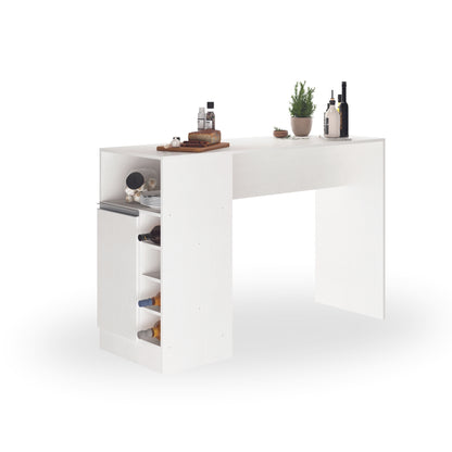 Bancada Balcão/Ilha de Cozinha Gourmet 1 Porta e Adega Menu Móveis Branco