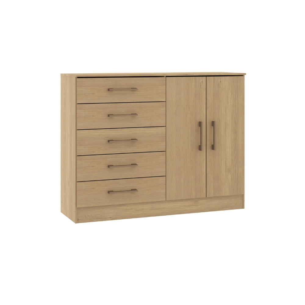 Cômoda Sapateira 2 Portas 5 Gavetas Menu Móveis Carvalho