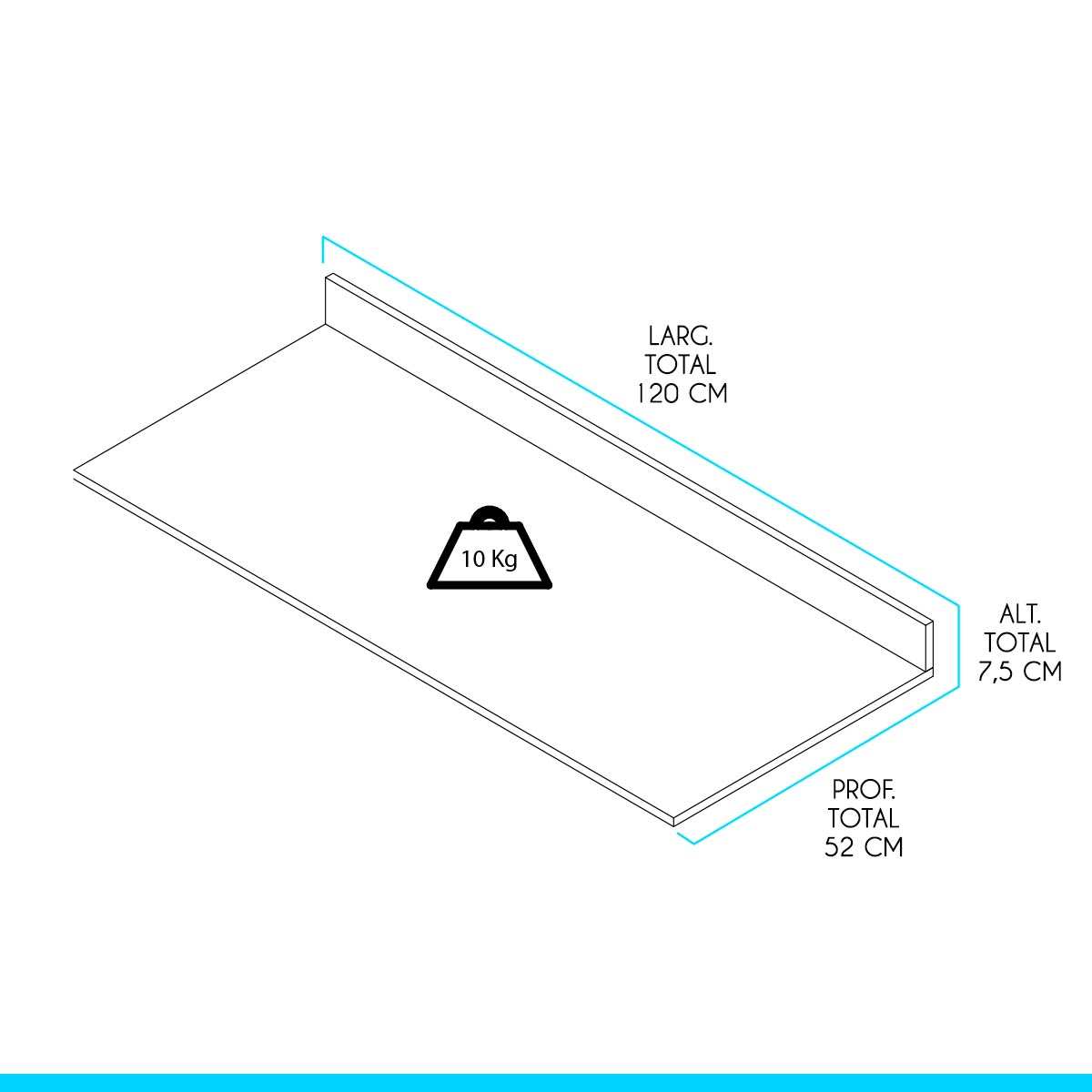 Tampo para Balcão de Cozinha 120cm Menu Móveis Preto