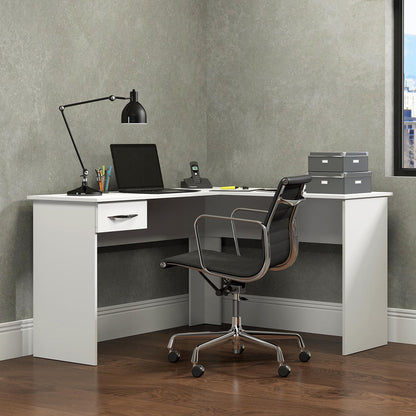 Mesa Para Escritório Escrivaninha De Canto 1 Gaveta Menu Móveis Branco